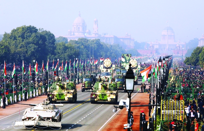 Indian Army’s Surface Mine Clearing System is displayed during the Republic Day parade in New Delhi